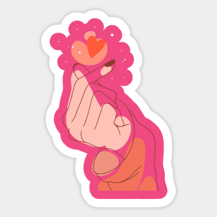 finger heart Sticker